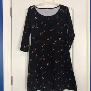Old Navy large black floral dress